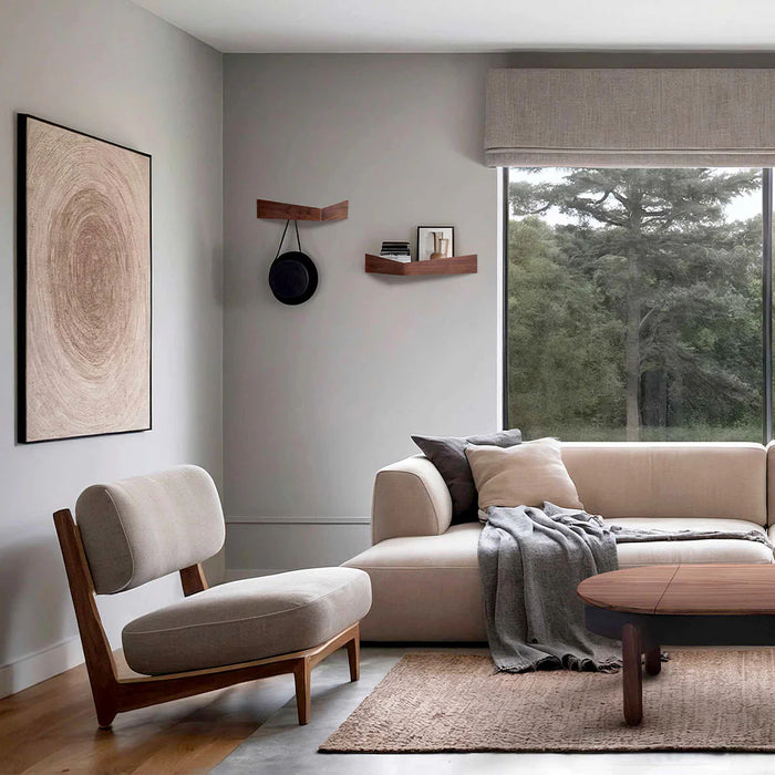 Wall-mounted bedside table: 2 pcs. - BESIDE - white with white drawer