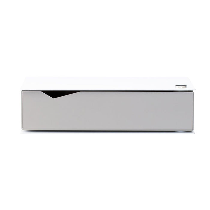 Wall-mounted bedside table: 1 pc. - BESIDE - white with gray drawer