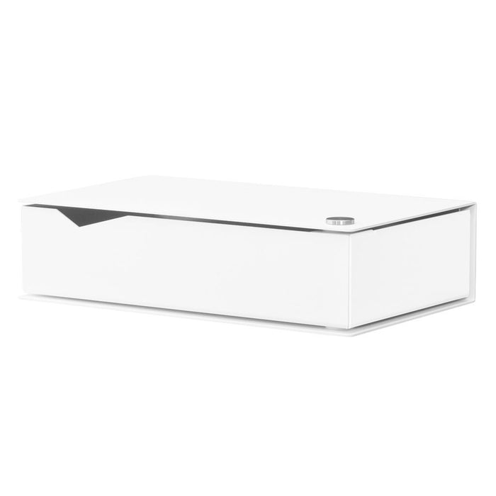 Wand-Nachttisch: 2 Stk. - DARÜBER - weiß mit weißer Schublade