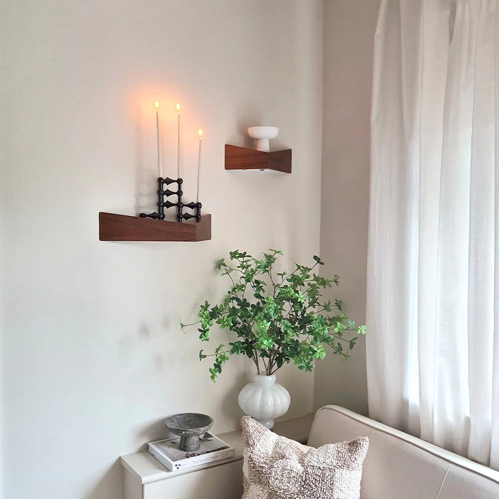 Wall-mounted bedside table: 2 pcs. - BESIDE - white with white drawer