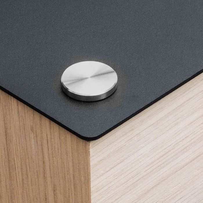 Wall-mounted bedside table: 1 pc. - BESIDE - black with oak drawer