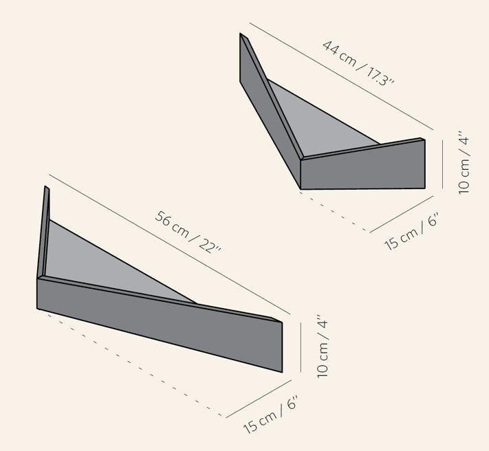 Wall-mounted bedside table: 2 pcs. - BESIDE - white with white drawer