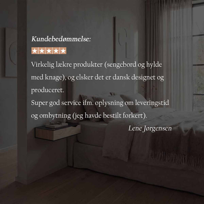 Wall-mounted bedside table: 2 pcs. - BESIDE - gray with oak drawer