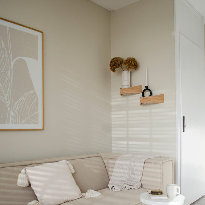 Wand-Nachttisch: 2 Stk. - BESIDE - weiß mit weißer Schublade