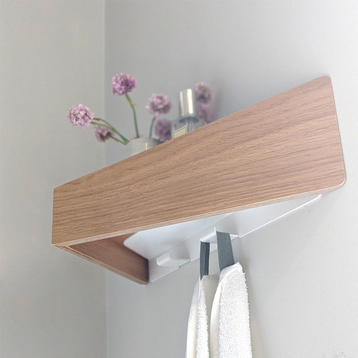 Wand-Nachttisch: 2 Stk. - BESIDE - weiß mit weißer Schublade