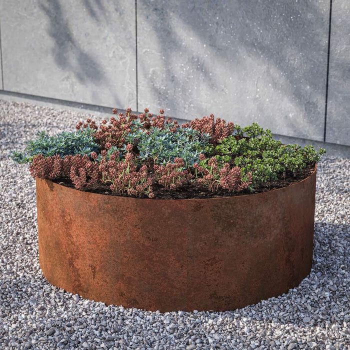 Rundt højbed i 3 mm Corten stål