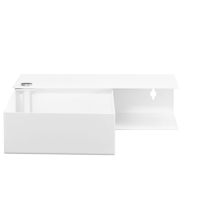 Wand-Nachttisch: 1 Stk. - DARÜBER - weiß mit weißer Schublade
