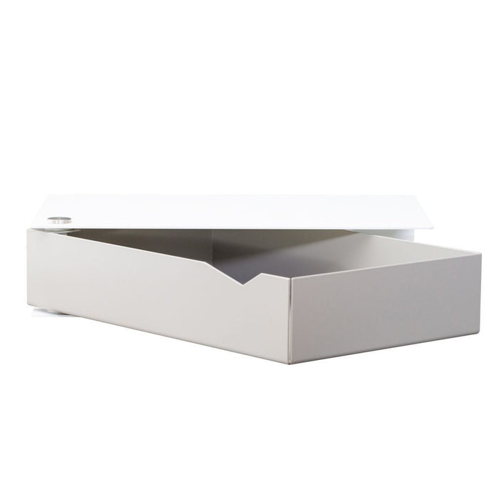 Wand-Nachttisch: 2 Stk. - BESIDE - weiß mit grauer Schublade